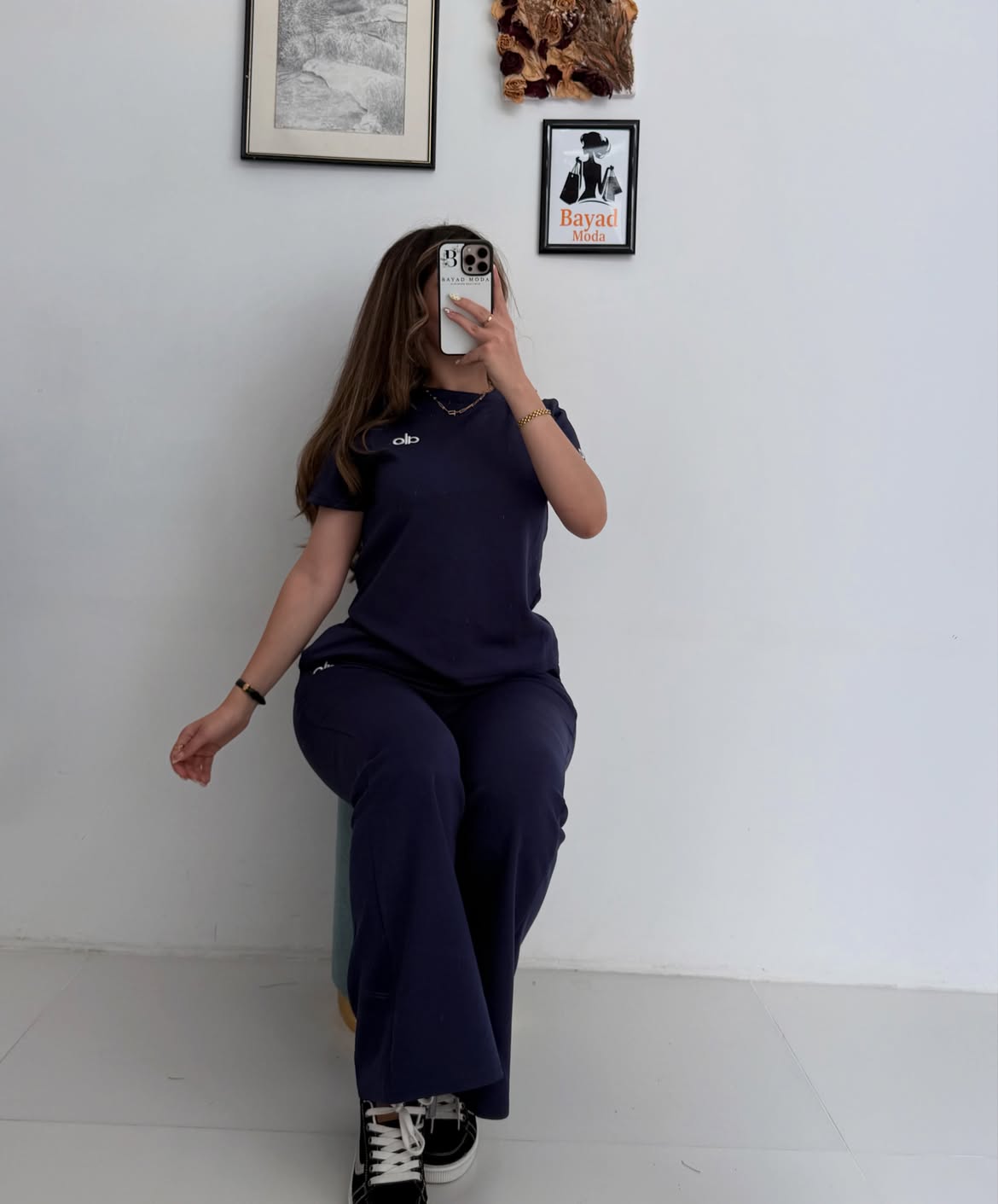 Women's Ribbed Flare Co-ord Set – Crew Neck Top & Flared Pants (2 Piece)