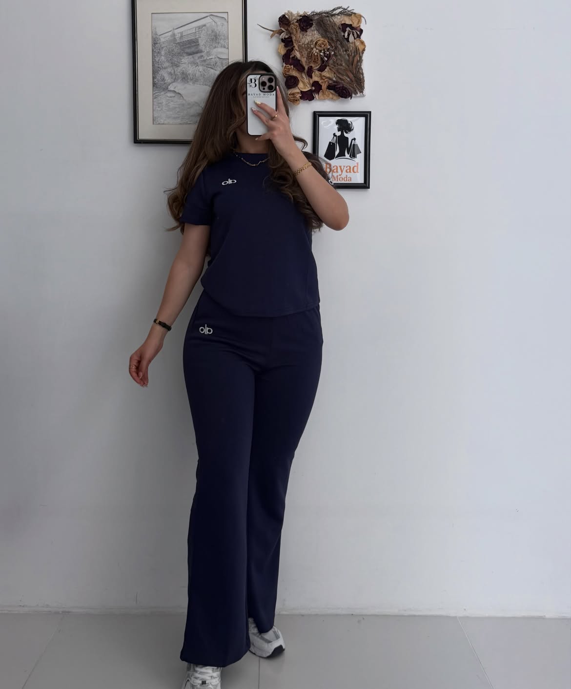Women's Ribbed Flare Co-ord Set – Crew Neck Top & Flared Pants (2 Piece)