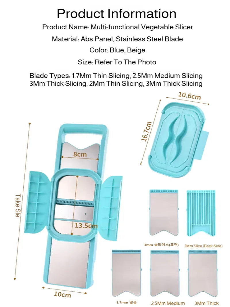 Multi-Functional Slicer, Kitchen Tool, Grater, Shredder, Potato Shredder, Double-Door Multi-Functional Slicer, Grater