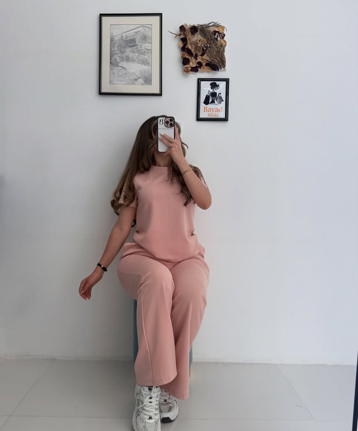 Women's Ribbed Flare Co-ord Set – Crew Neck Top & Flared Pants (2 Piece)