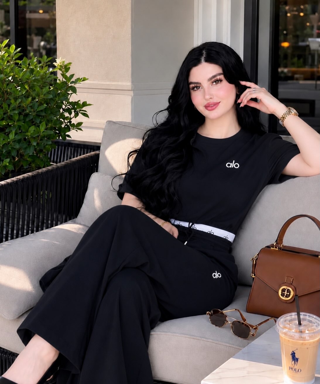 Women's Ribbed Flare Co-ord Set – Crew Neck Top & Flared Pants (2 Piece)