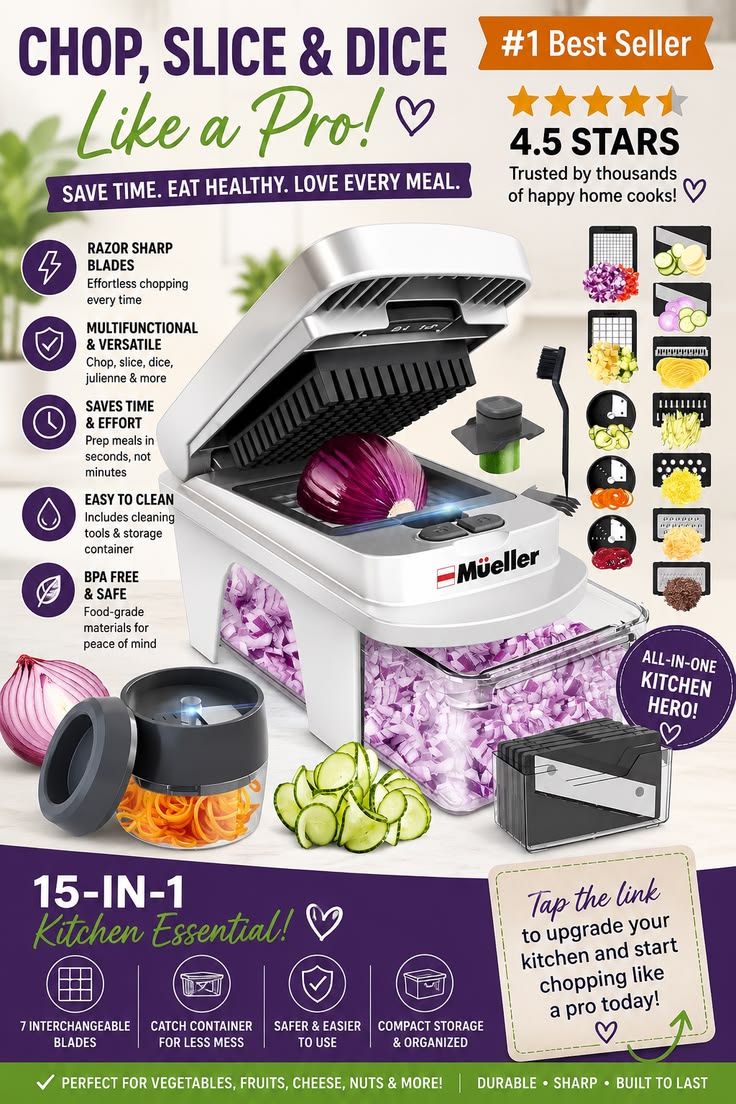 14-in-1 Multi-Function Vegetable Chopper & Slicer