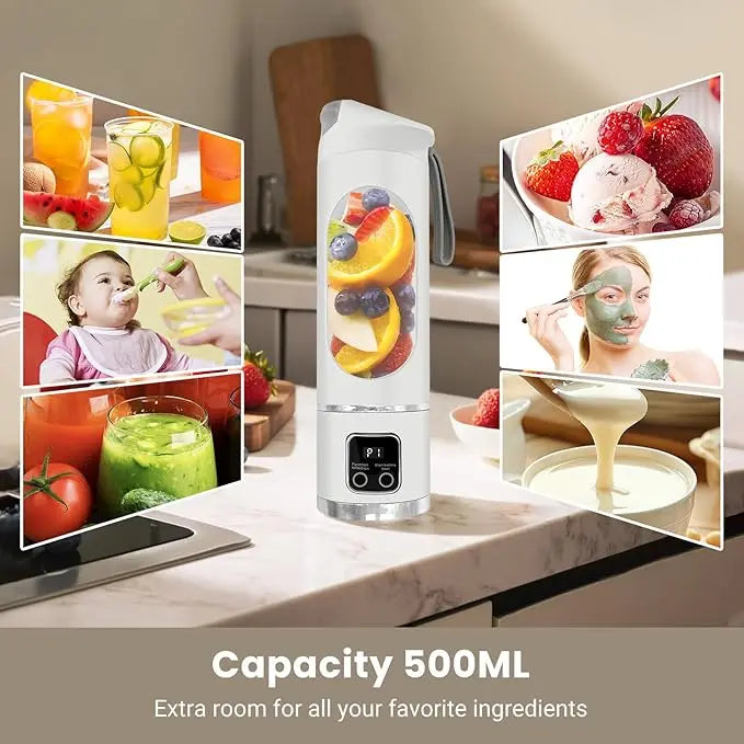 Portable Wireless Juicer Blender – Rechargeable Mini Smoothie Maker 500ML